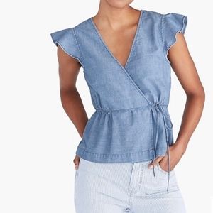 J. Crew Chambray Denim Top Blouse